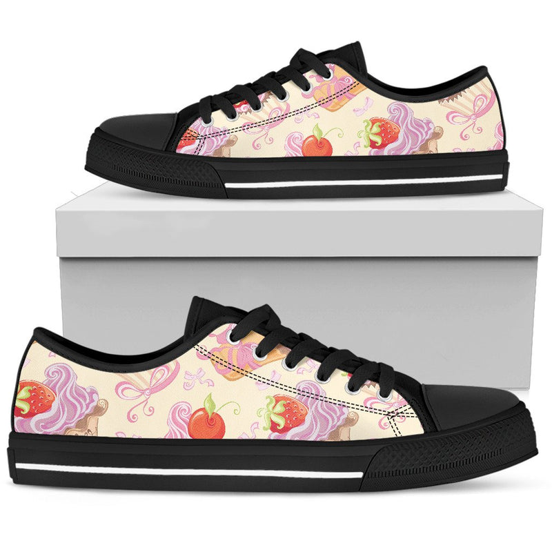 Strawberry Pink CupCake Men Low Top Shoes