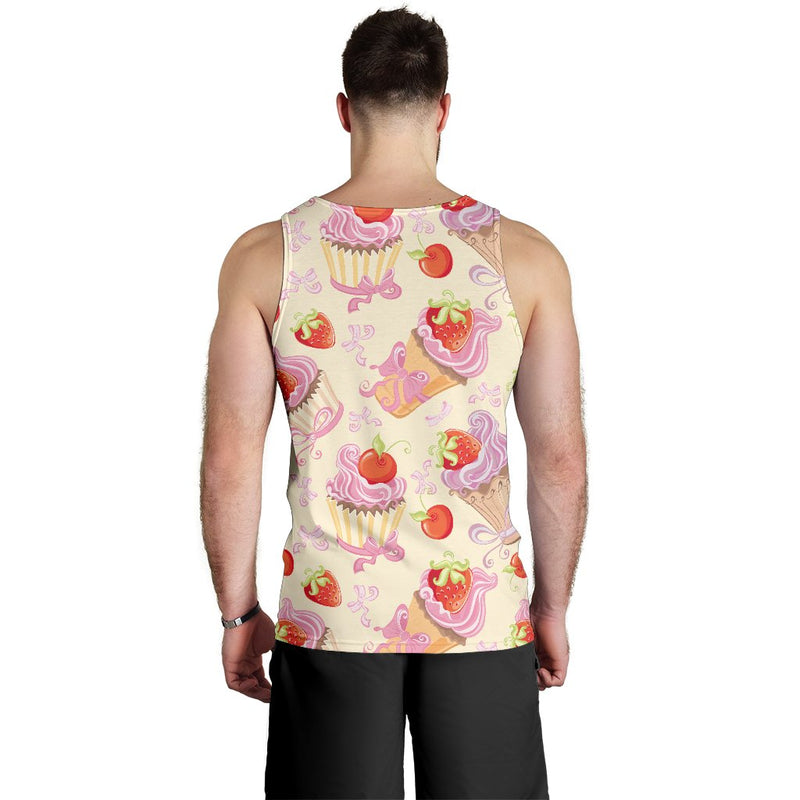 Strawberry Pink CupCake Men Tank Top