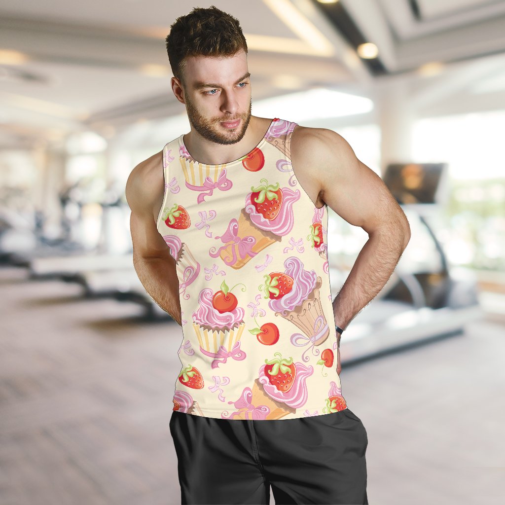 Strawberry Pink CupCake Men Tank Top