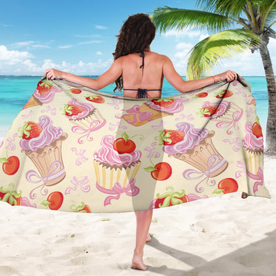 Strawberry Pink CupCake Sarong Pareo Wrap