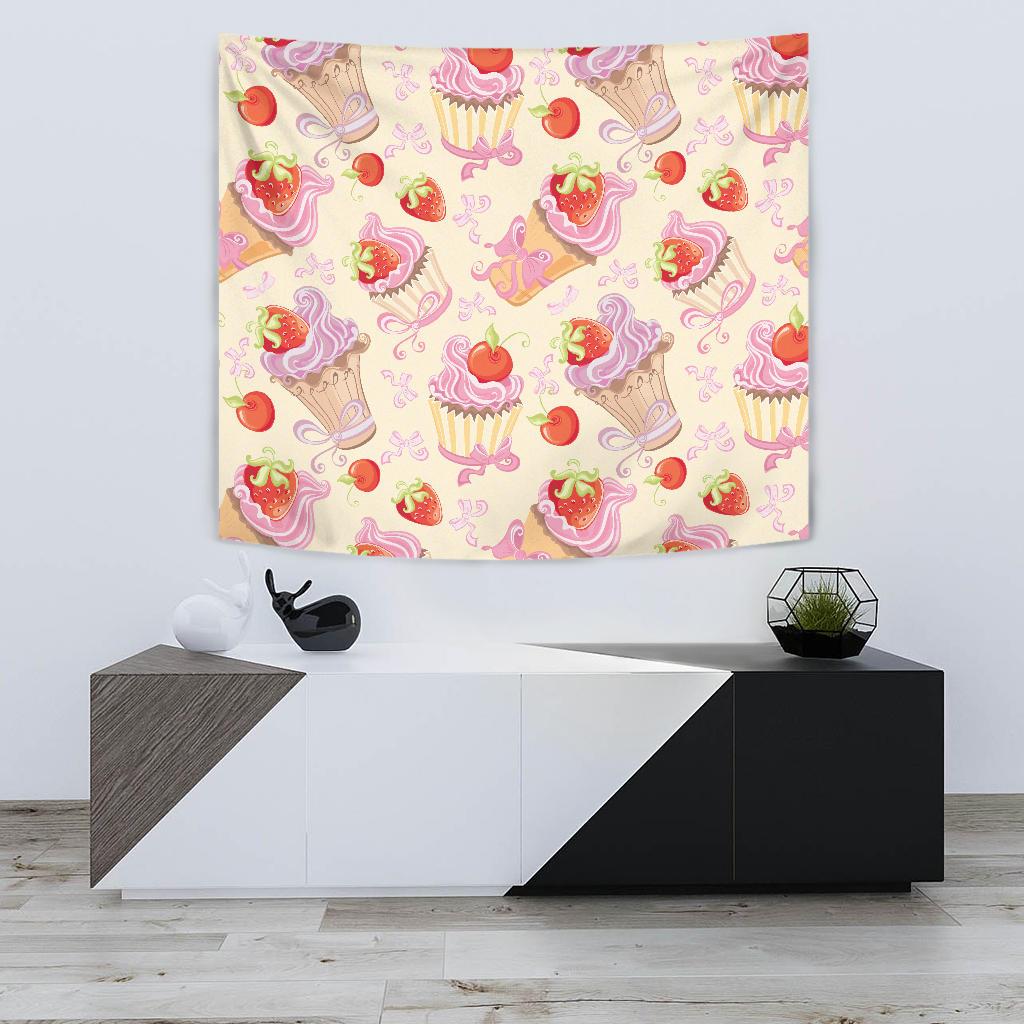 Strawberry Pink CupCake Tapestry
