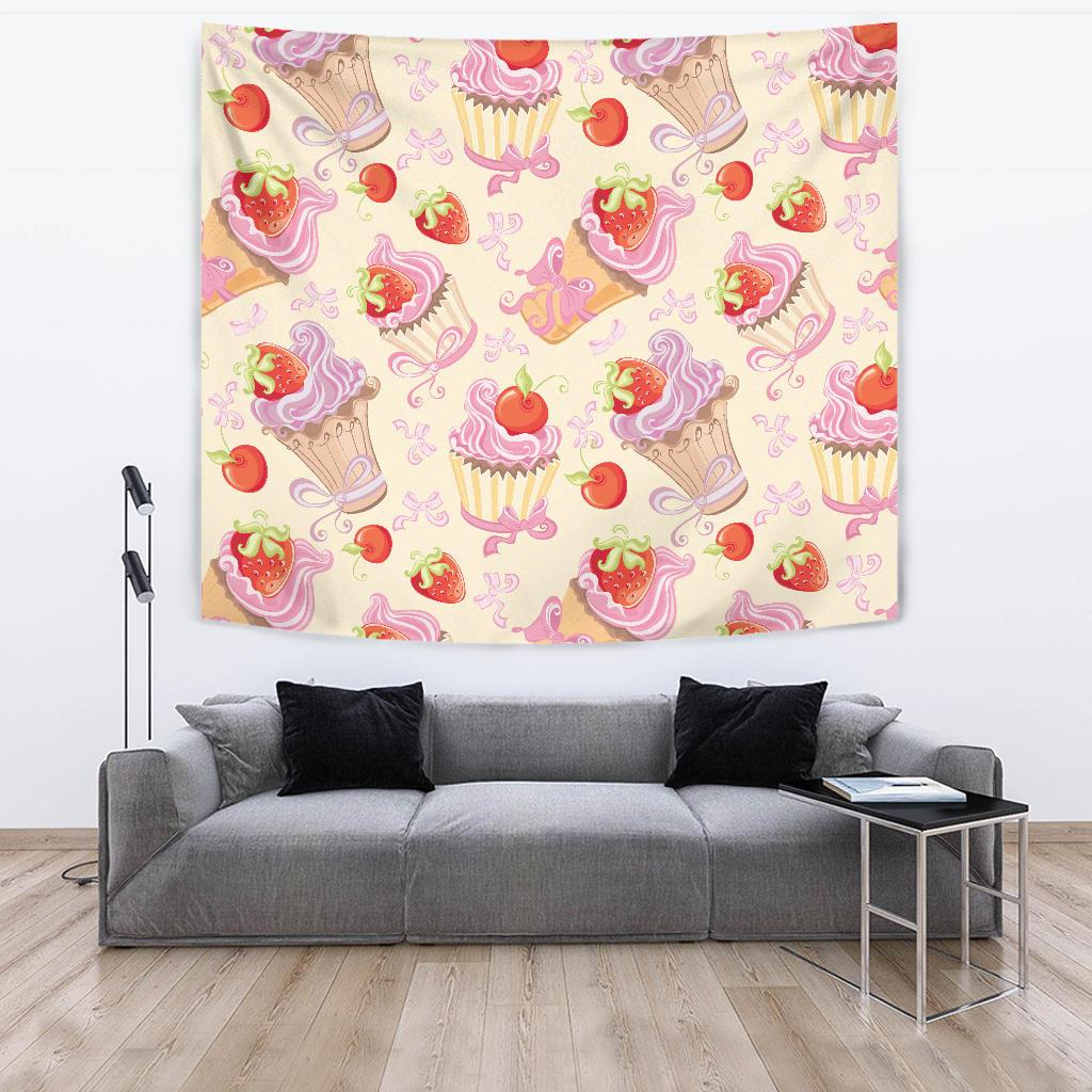 Strawberry Pink CupCake Tapestry