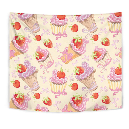 Strawberry Pink CupCake Tapestry