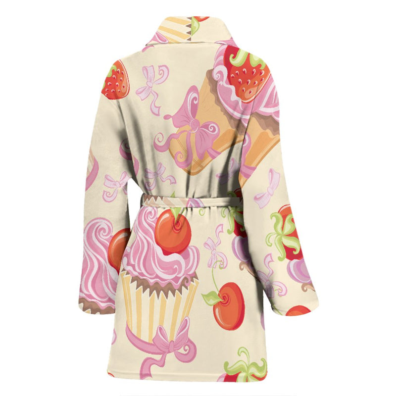 Strawberry Pink CupCake Women Bath Robe