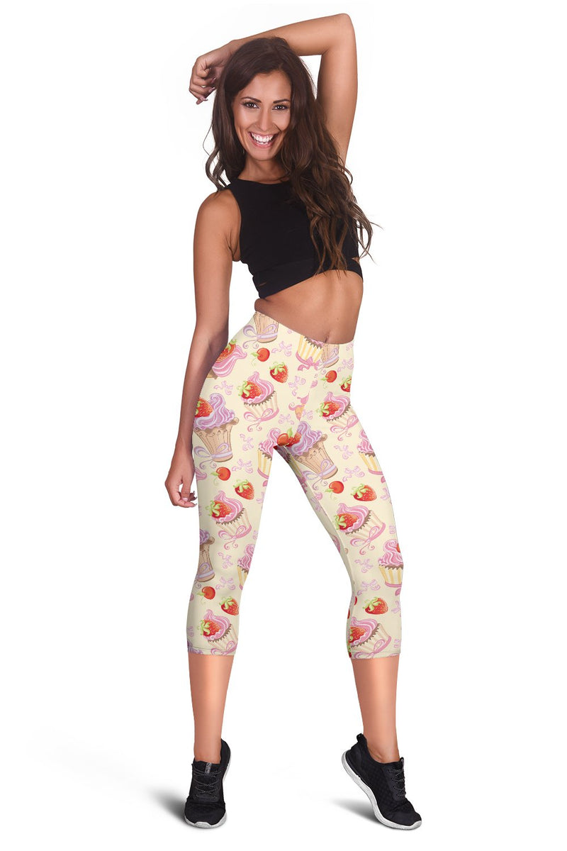 Strawberry Pink CupCake Women Capris