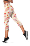 Strawberry Pink CupCake Women Capris