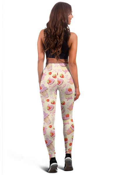 Strawberry Pink CupCake Women Leggings