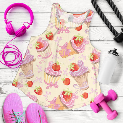 Strawberry Pink CupCake Women Racerback Tank Top