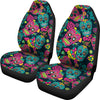 Sugar Skull Floral Design Themed Print Universal Fit Car Seat Covers-JorJune