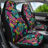 Sugar Skull Floral Design Themed Print Universal Fit Car Seat Covers-JorJune