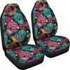 Sugar Skull Floral Design Themed Print Universal Fit Car Seat Covers-JorJune