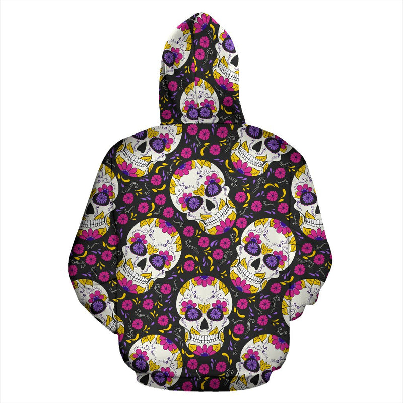 sugar skull Floral Pattern All Over Print Hoodie