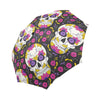 sugar skull Floral Pattern Automatic Foldable Umbrella
