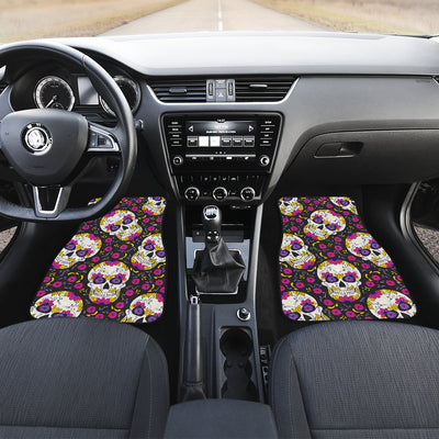 sugar skull Floral Pattern Car Floor Mats