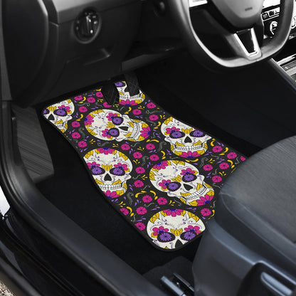 sugar skull Floral Pattern Car Floor Mats