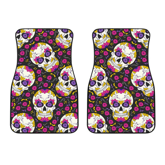 sugar skull Floral Pattern Car Floor Mats