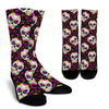 sugar skull Floral Pattern Crew Socks