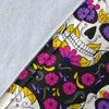 Sugar Skull Floral Pattern Fleece Blanket