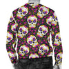 Sugar Skull Floral Pattern Men Crewneck Sweatshirt