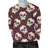 Sugar Skull Floral Pattern Men Crewneck Sweatshirt