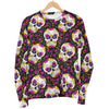 Sugar Skull Floral Pattern Men Crewneck Sweatshirt