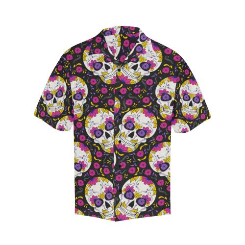 sugar skull Floral Pattern Men Hawaiian Shirt