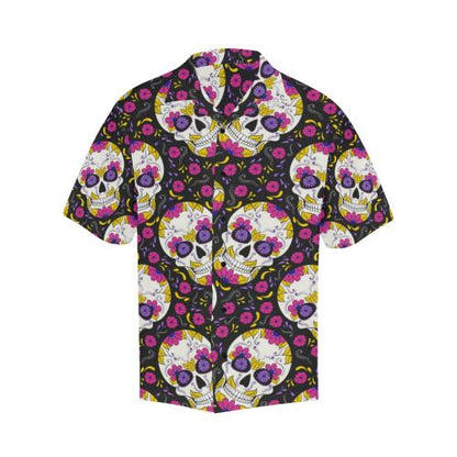 sugar skull Floral Pattern Men Hawaiian Shirt