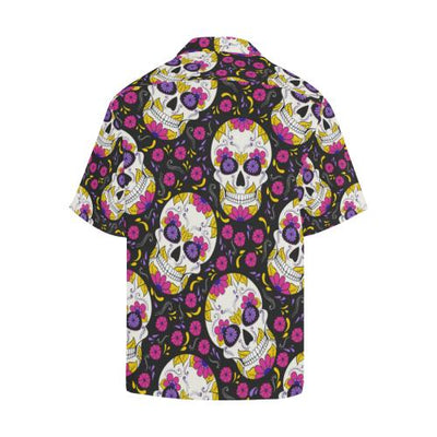 sugar skull Floral Pattern Men Hawaiian Shirt