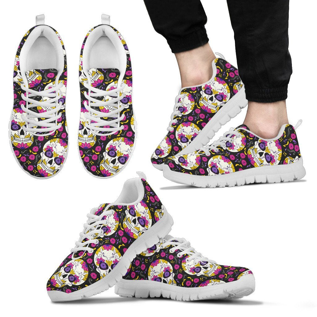 sugar skull Floral Pattern Men Sneakers