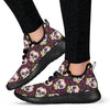 sugar skull Floral Pattern Mesh Knit Sneakers Shoes