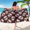 Sugar Skull Floral Pattern Sarong Pareo Wrap