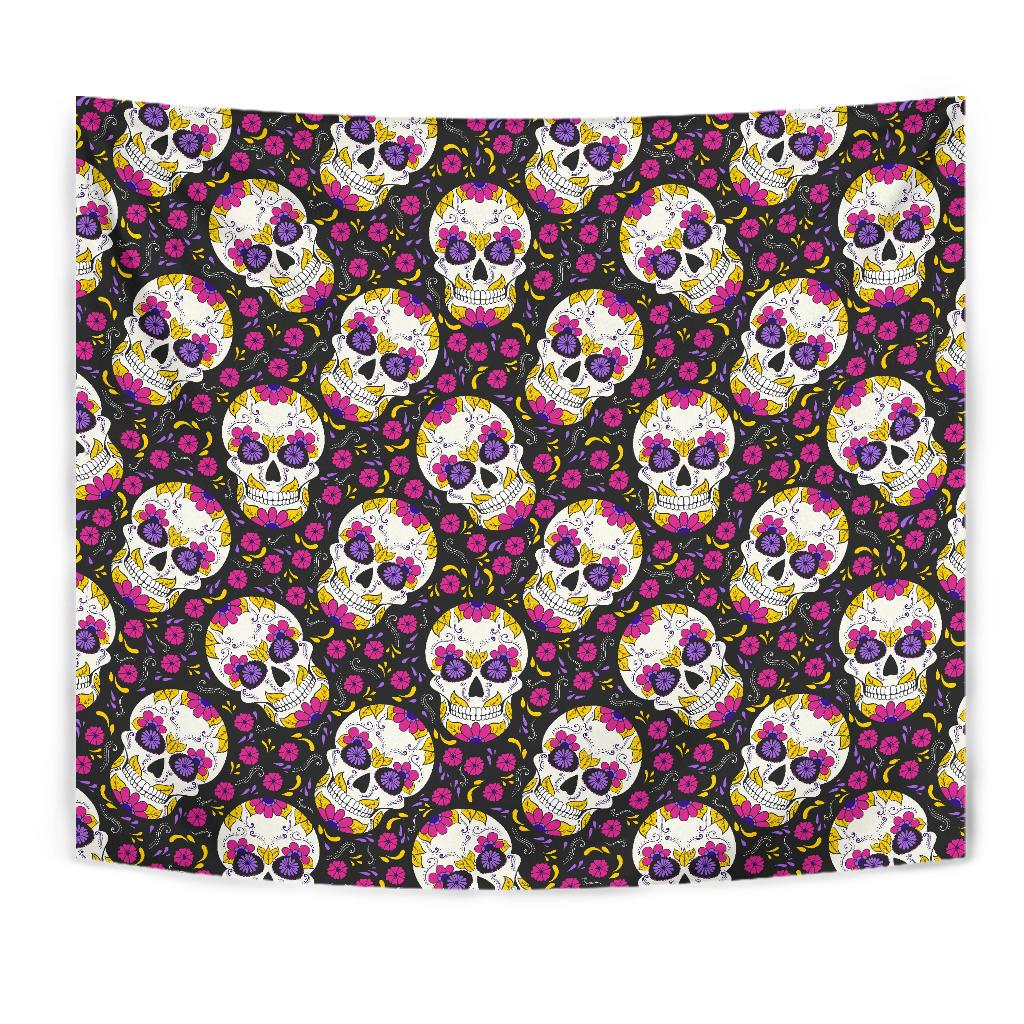 sugar skull Floral Pattern Tapestry
