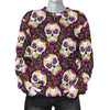 Sugar Skull Floral Pattern Women Crewneck Sweatshirt