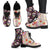 Sugar Skull Floral Pattern Women Leather Boots