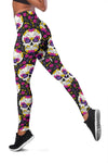 Sugar Skull Floral Pattern Women Leggings