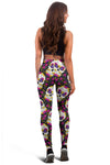 Sugar Skull Floral Pattern Women Leggings