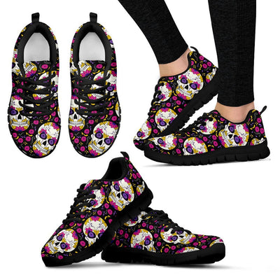 sugar skull Floral Pattern Women Sneakers