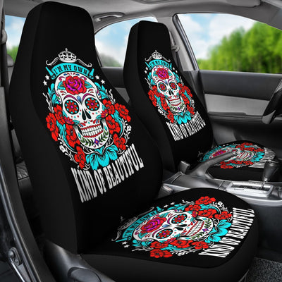 Sugar Skull Kind Of Beautiful Design Universal Fit Car Seat Covers