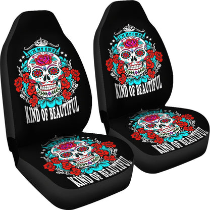 Sugar Skull Kind Of Beautiful Design Universal Fit Car Seat Covers