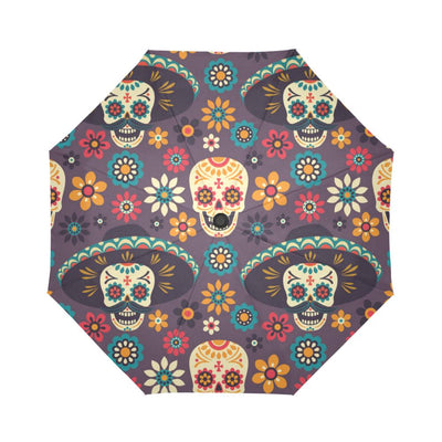sugar skull Maxican Pattern Automatic Foldable Umbrella