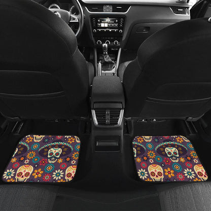 sugar skull Maxican Pattern Front and Back Car Floor Mats