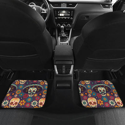 sugar skull Maxican Pattern Front and Back Car Floor Mats