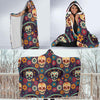 sugar skull Maxican Pattern Hooded Blanket-JORJUNE.COM