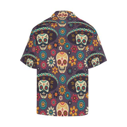 sugar skull Maxican Pattern Men Hawaiian Shirt