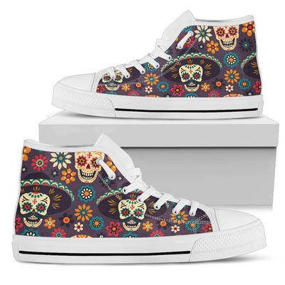 sugar skull Maxican Pattern Men High Top Shoes