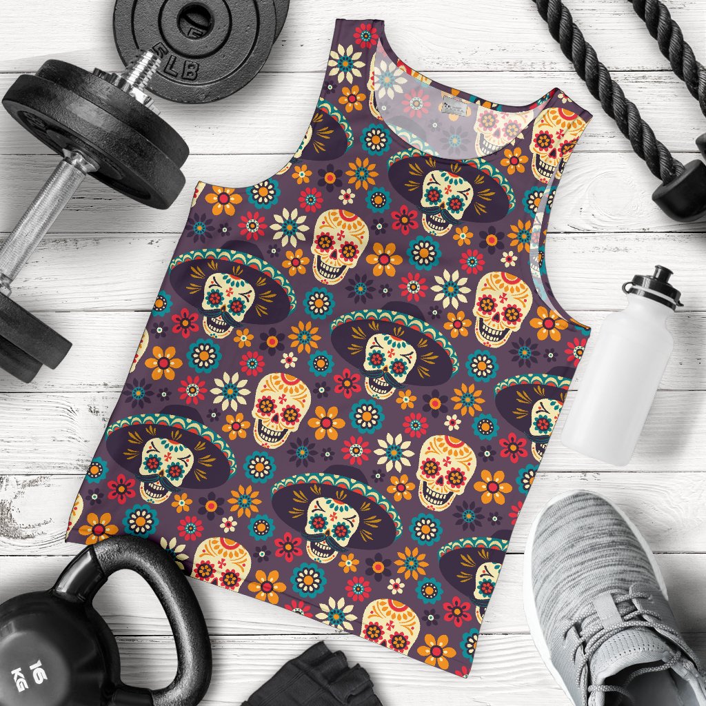 sugar skull Maxican Pattern Men Tank Top