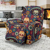 sugar skull Maxican Pattern Recliner Slipcover-JORJUNE.COM