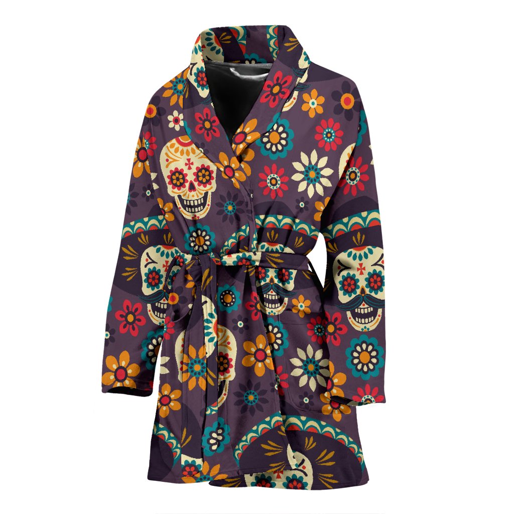 sugar skull Maxican Pattern Women Bath Robe