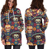 Sugar Skull Maxican Pattern Women Hoodie Dress