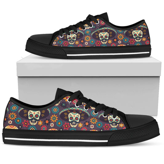 sugar skull Maxican Pattern Women Low Top Shoes